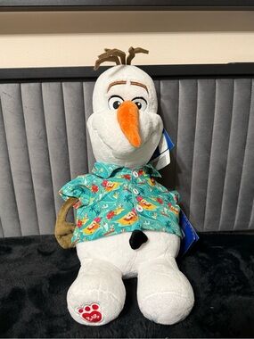 Build-A-Bear Disney Frozen Olaf Plush Stuffed Animal w/ Hawaiian Shirt BAB TAGS